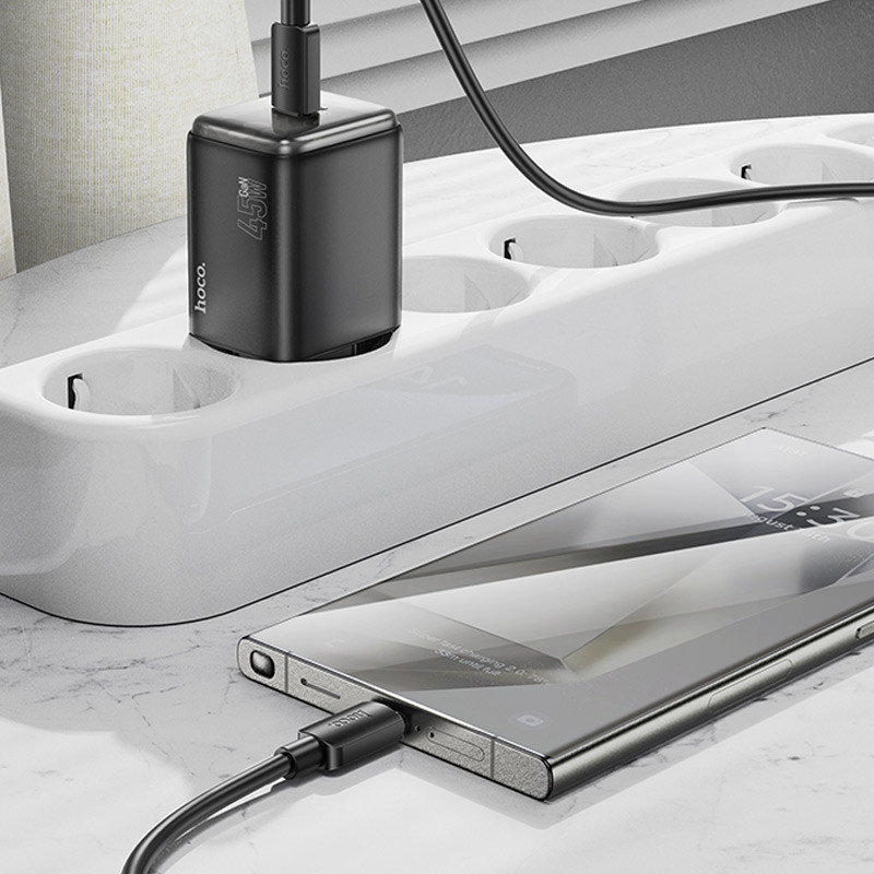 СЗУ Hoco N54 Monsoon PD45W (1USB-C) + Type-C to Type-C