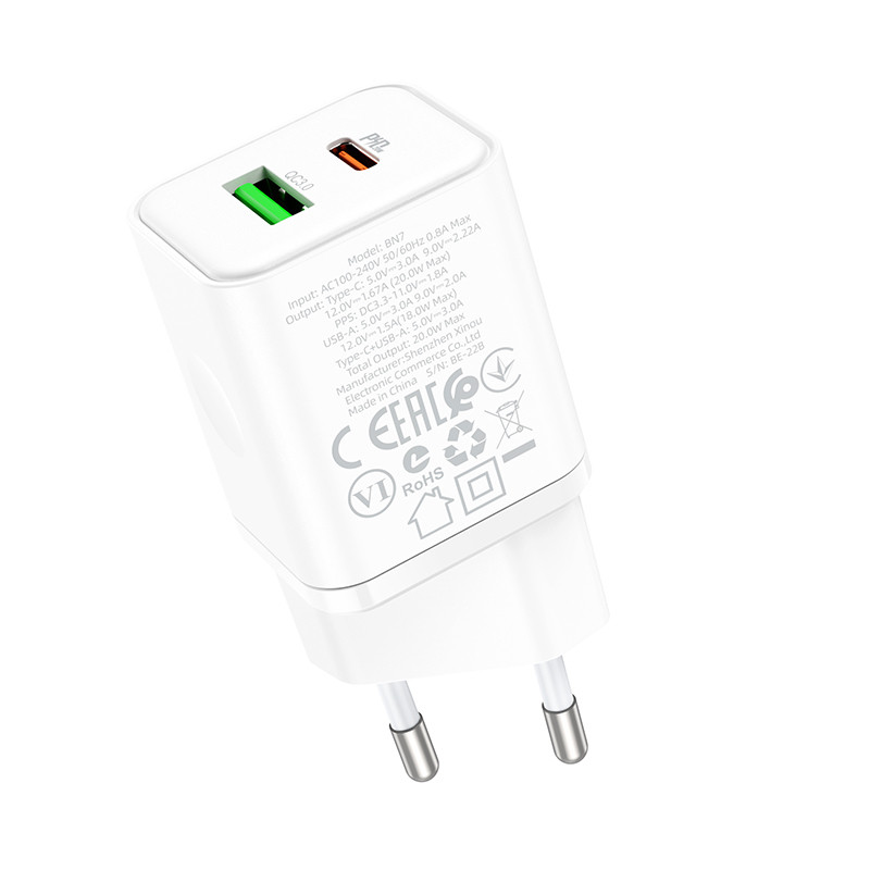 СЗУ Borofone BN7 PD20W+QC3.0 (1USB-A/1C)