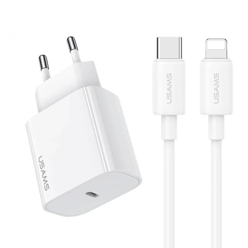 СЗУ Usams US-CC226 Kit-Yi Ser. 20W (1USB-C) + кабель Type-C to Lightning