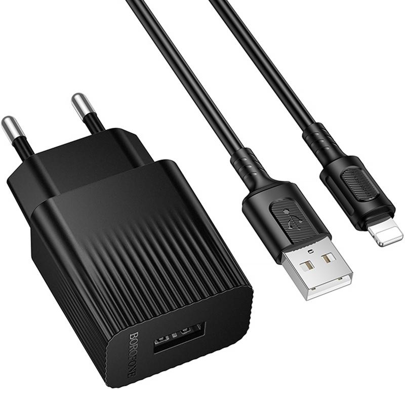 СЗУ Borofone BAS71A Source 10.5W (1USB-A) + кабель USB to Lightning