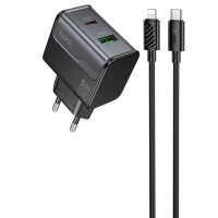 Уценка СЗУ Hoco CS73A Star Speed PD30W+QC3.0 (1USB-A/1C) + кабель Type-C to Lightning