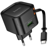 СЗУ Hoco C154A Changer With Retractable Cable Type-C PD20W+QC3.0 (1USB-C)