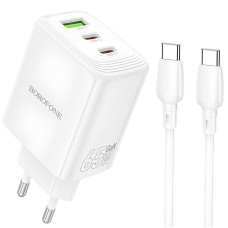 СЗУ Borofone BN32 Cargador PD65W (1USB-A/2C) + кабель Type-C to Type-C