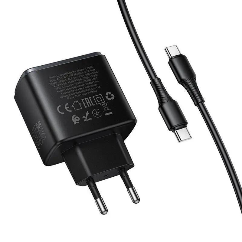 СЗУ Hoco C159A Upgrade PD65W (1USB-C) + кабель Type-C to Type-C
