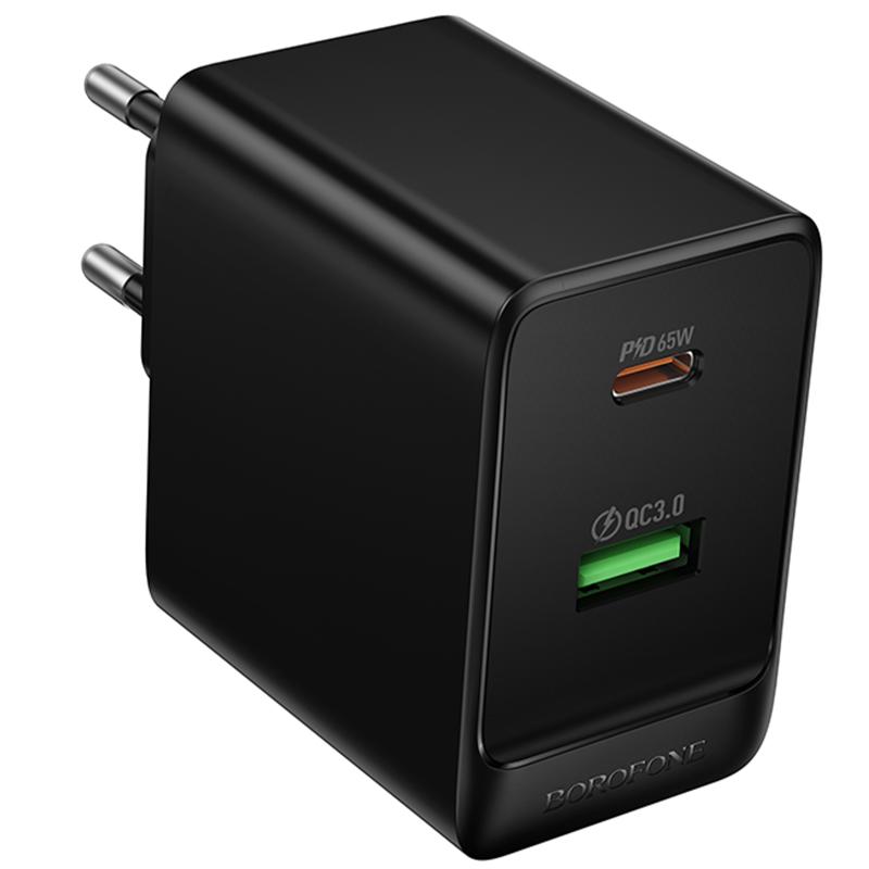 СЗУ Borofone BAS17A Erudite PD65W+QC3.0 (1USB-A/1C)