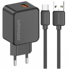 СЗУ Amaya E111U QC3.0 18W (1USB-A) + кабель USB to Type-C