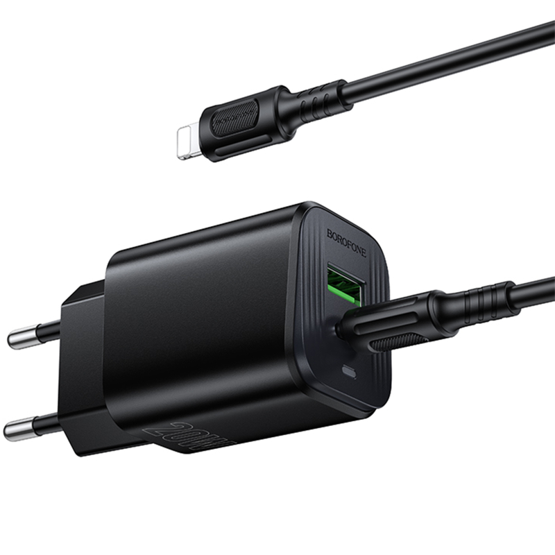 СЗУ Borofone BAS83A Star PD20W+QC3.0 (1USB-A/1C) + кабель Type-C to Lightning