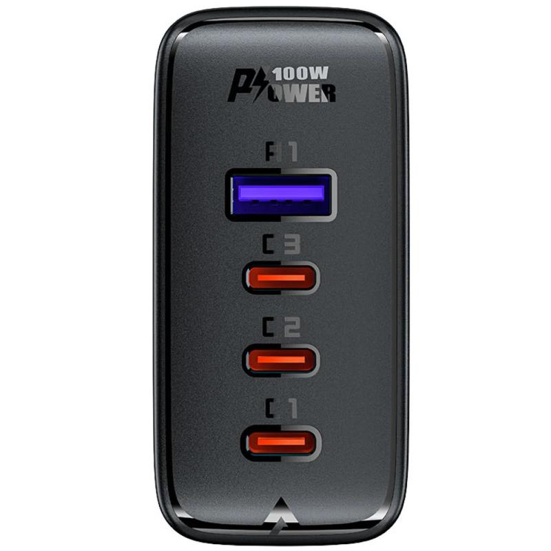 СЗУ Acefast A37 PD100W+QC3.0 GaN (1USB-A/3C) + кабель Type-C to Type-C 2m