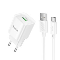 СЗУ Hoco C145A Charm QC3.0 18W (1USB-A) + кабель USB to Type-C