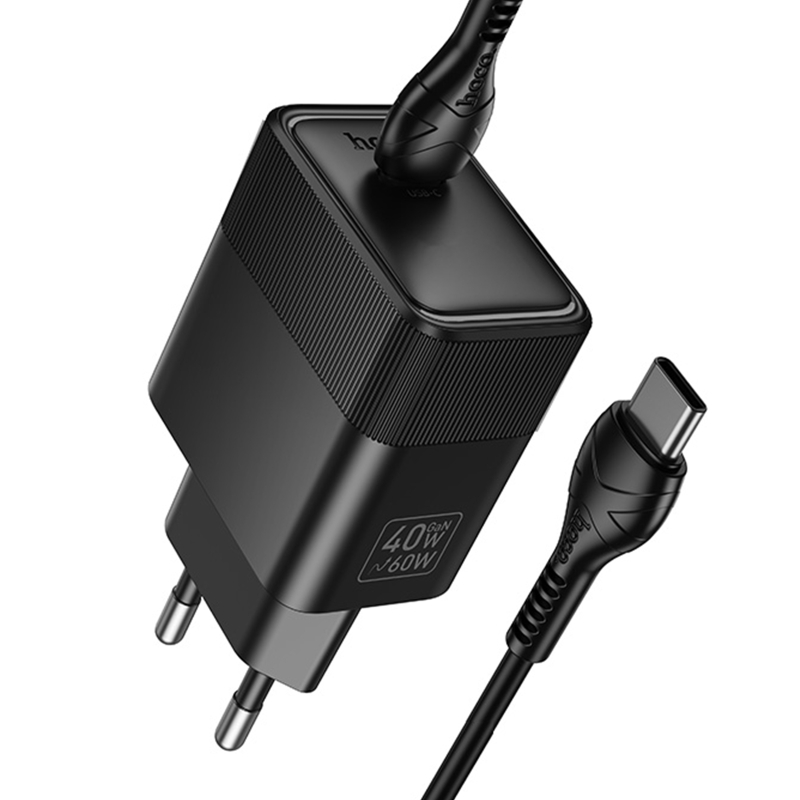 СЗУ Hoco CS113A Lounge PD40W (1USB-C) + кабель Type-C to Type-C