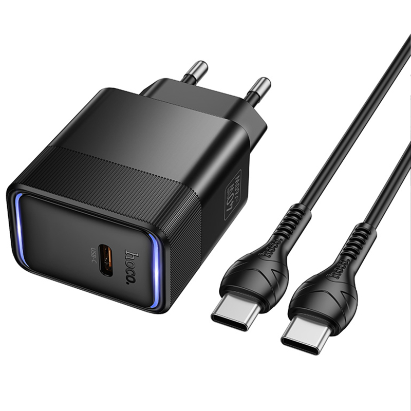 СЗУ Hoco CS113A Lounge PD40W (1USB-C) + кабель Type-C to Type-C