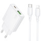 СЗУ Borofone BN25 Wish PD30W+QC3.0 (1USB-A/1C) + кабель Type-C to Lightning