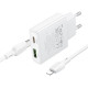 СЗУ Borofone BN25 Wish PD30W+QC3.0 (1USB-A/1C) + кабель Type-C to Lightning
