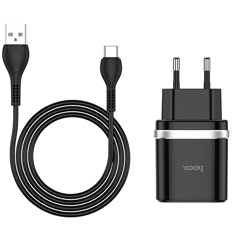 СЗУ Hoco C12Q Smart QC3.0 3A (1USB-A) + кабель USB to Type-C