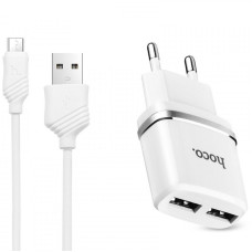 СЗУ Hoco C12 Charger + Cable (Micro) 2.4A 2USB