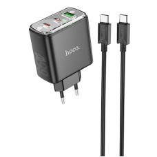 СЗУ Hoco CS44A Smart PD65W (1USB-A/2С) + кабель Type-C to Type-C