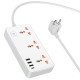 Удлинитель Hoco AC8A Storm (PD30W/1C/3A/3xSocket) (1.5m)