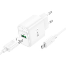 СЗУ Hoco C140A Smart QC3.0 18W (1USB-A) + кабель USB to MicroUSB