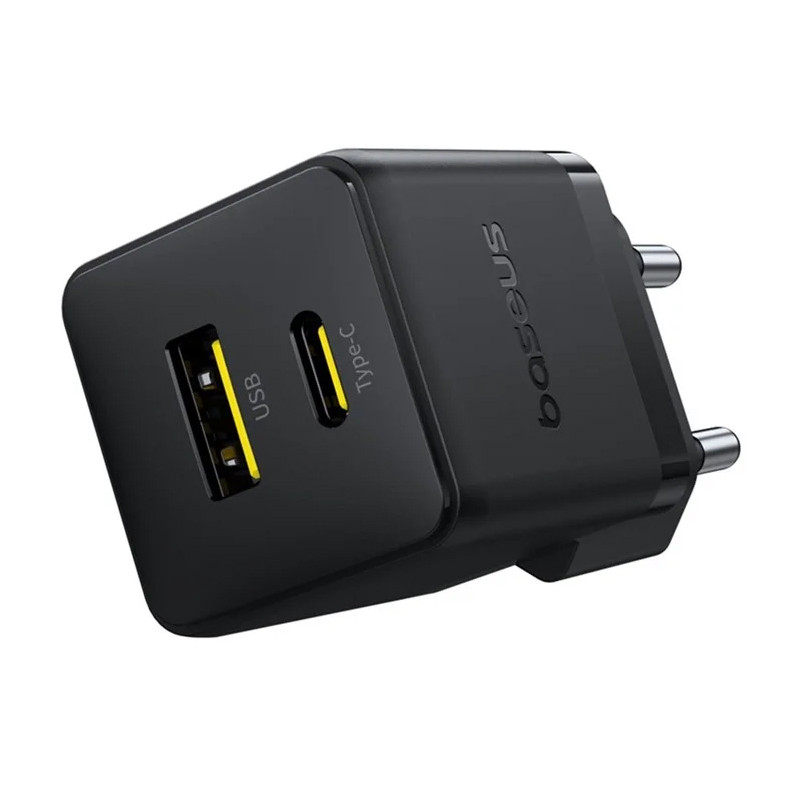 СЗУ Baseus Palm Fast Charger 20W (1USB-A/1C) + кабель Type-C to Type-C (P10111608)