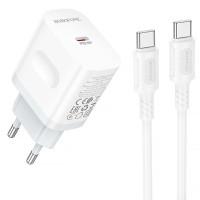 СЗУ Borofone BA99A Breeze PD20W (1USB-C) + кабель Type-C to Type-C