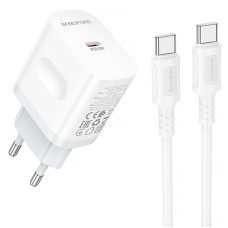 СЗУ Borofone BA99A Breeze PD20W (1USB-C) + кабель Type-C to Type-C