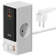 СЗУ Baseus OS PowerCombo Digital PowerStrip+Retractable-C 65W (1USB-A/1C/2Socket) (1.5m) (PSLR000)