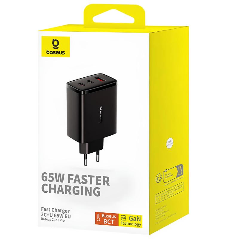 СЗУ Baseus Cube Pro Fast Charger PD65W (1USB-A/2C) (P10111404)