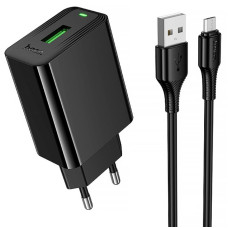СЗУ Hoco CS92A Leader 18W+QC3.0 (1USB-A) + кабель USB to MicroUSB