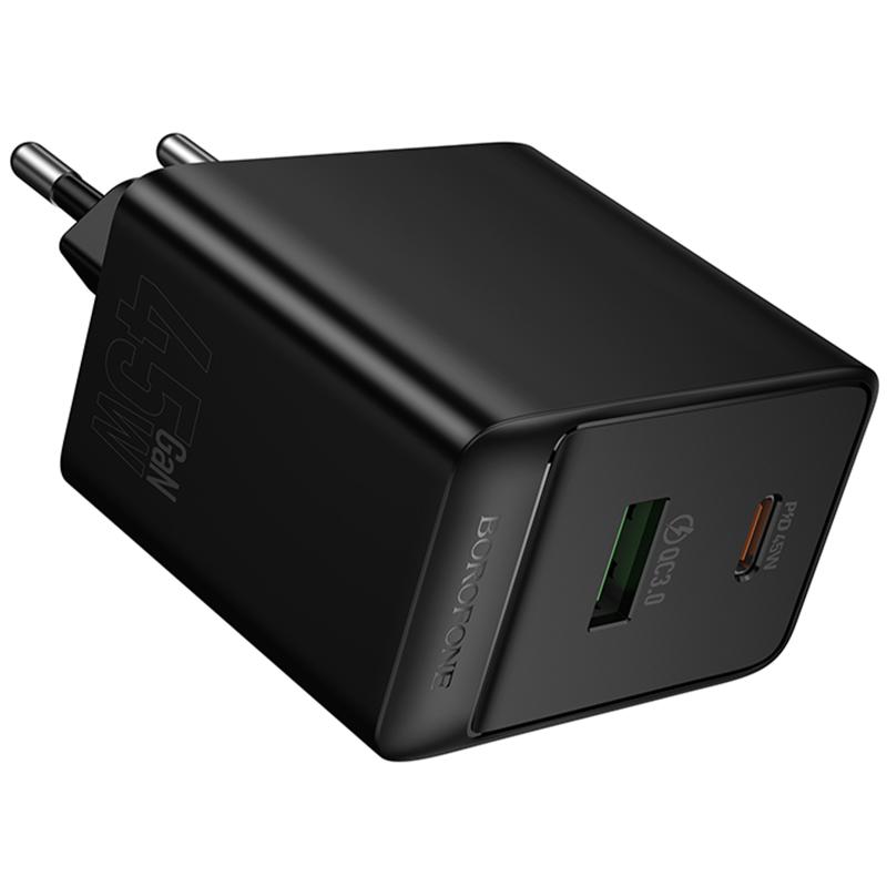 СЗУ Borofone BAS16A Erudite PD45W+QC3.0 (1USB-A/1C)
