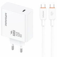 СЗУ Amaya E73S PD120W (1USB-C) + кабель Type-C to Type-C