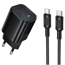 СЗУ Borofone BAS84A Star PD25W (1USB-C) + кабель Type-C to Type-C