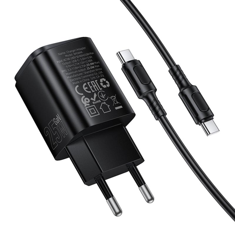 СЗУ Borofone BAS84A Star PD25W (1USB-C) + кабель Type-C to Type-C