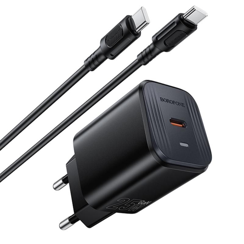 СЗУ Borofone BAS84A Star PD25W (1USB-C) + кабель Type-C to Type-C