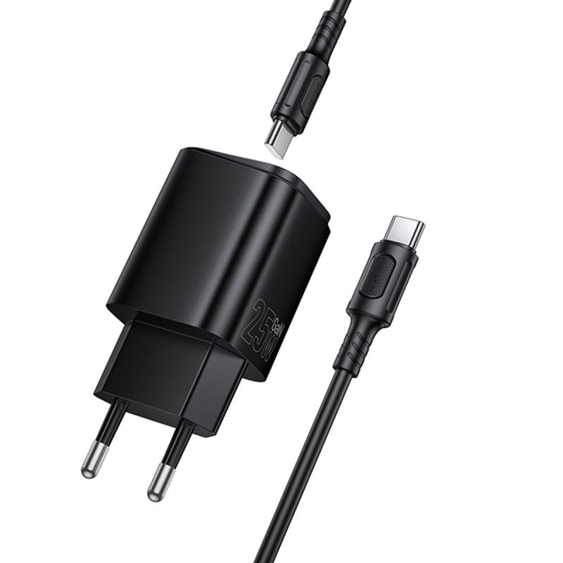 СЗУ Borofone BAS84A Star PD25W (1USB-C) + кабель Type-C to Type-C
