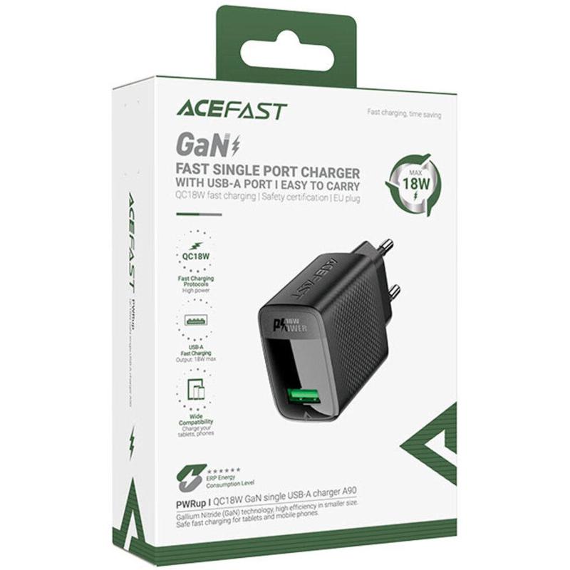 СЗУ Acefast A90 QC3.0 18W (1USB-A)
