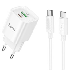 СЗУ Hoco C147A PD20W+QC3.0 (1USB-A/1C) + кабель Type-C to Type-C