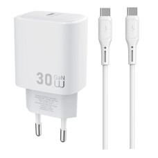 СЗУ WIWU G008 Essen PD30W GaN (1USB-C) + кабель Type-C to Type-C