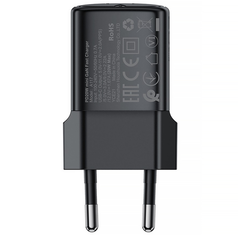 СЗУ Acefast A117 mini PD20W GaN (1USB-C) + кабель Type-C to Lightning