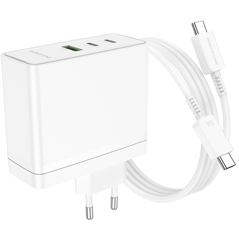 СЗУ Borofone BN11 Imperial PD100W+QC3.0 (1USB-A/2C) + кабель Type-C to Type-C