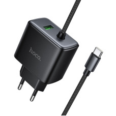СЗУ Hoco C164A New PD30W+QC3.0 (1USB-A/1C) + встроенный кабель Type-C