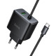 СЗУ Hoco C164A New PD30W+QC3.0 (1USB-A/1C) + встроенный кабель Type-C