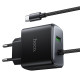 СЗУ Hoco C164A New PD30W+QC3.0 (1USB-A/1C) + встроенный кабель Type-C