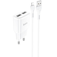 СЗУ Hoco C88A Star round 2.4A (2USB-A) + кабель USB to Lightning
