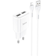 СЗУ Hoco C88A Star round 2.4A (2USB-A) + кабель USB to Lightning