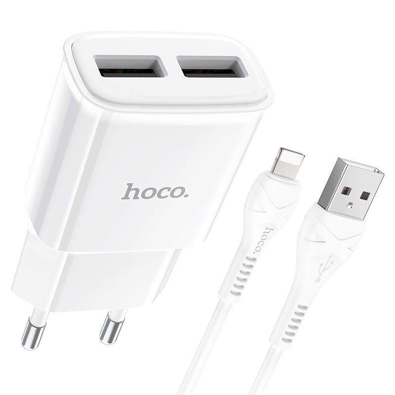 СЗУ Hoco C88A Star round 2.4A (2USB-A) + кабель USB to Lightning