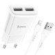 СЗУ Hoco C88A Star round 2.4A (2USB-A) + кабель USB to Lightning