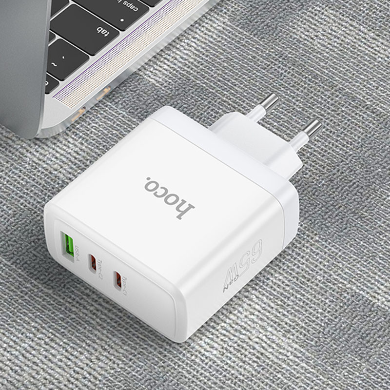 СЗУ Hoco N30 Glory PD65W (2Type-C/1USB)