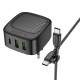 СЗУ Borofone BAS23A Lucky PD30W (2USB-A/1C) + кабель Type-C to Type-C