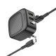 СЗУ Borofone BAS23A Lucky PD30W (2USB-A/1C) + кабель Type-C to Type-C