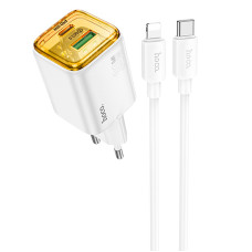 СЗУ Hoco N53 Monsoon PD30W+QC3.0 (1USB-A/1C) + Type-C to Lightning